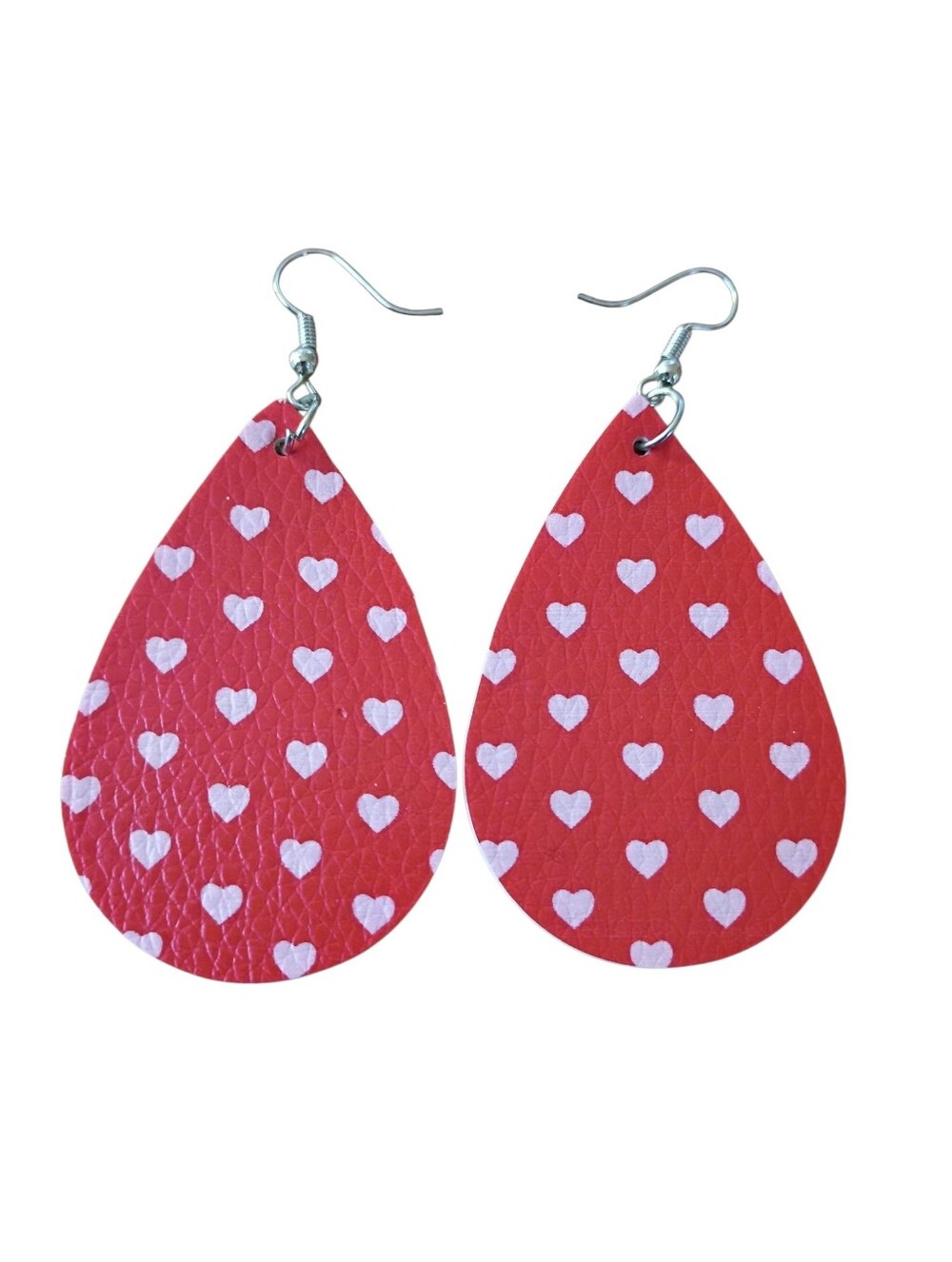 Leather Heart Earrings Dangle Drop Statement Jewelry